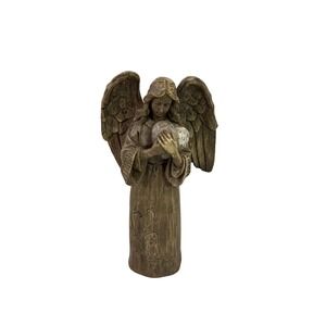 New Creative Angel Figurine 9.5in Brown Love Heart Wings Decor Unisex